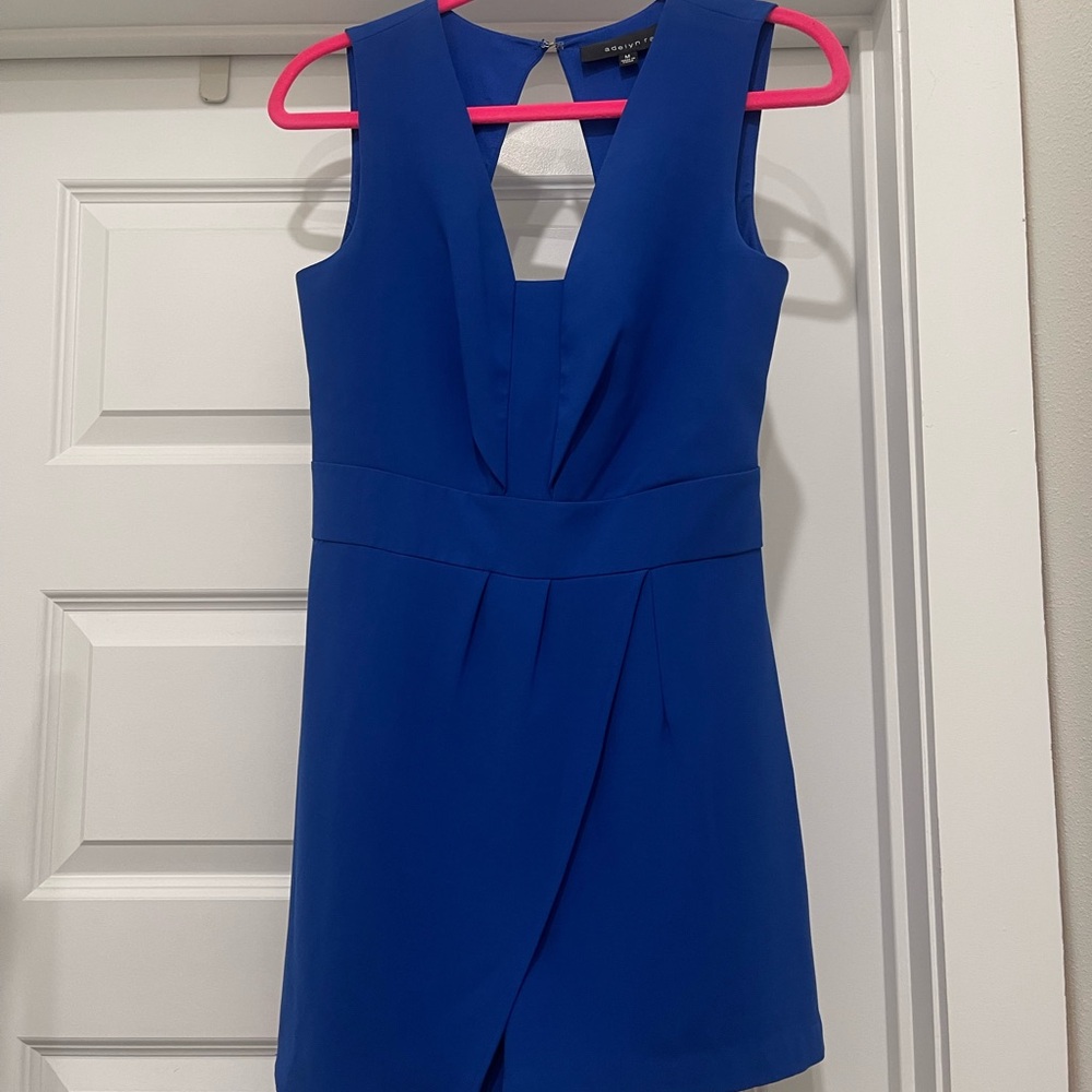 Adelyn Rae Cobalt Blue V-Neck Sleeveless Romper